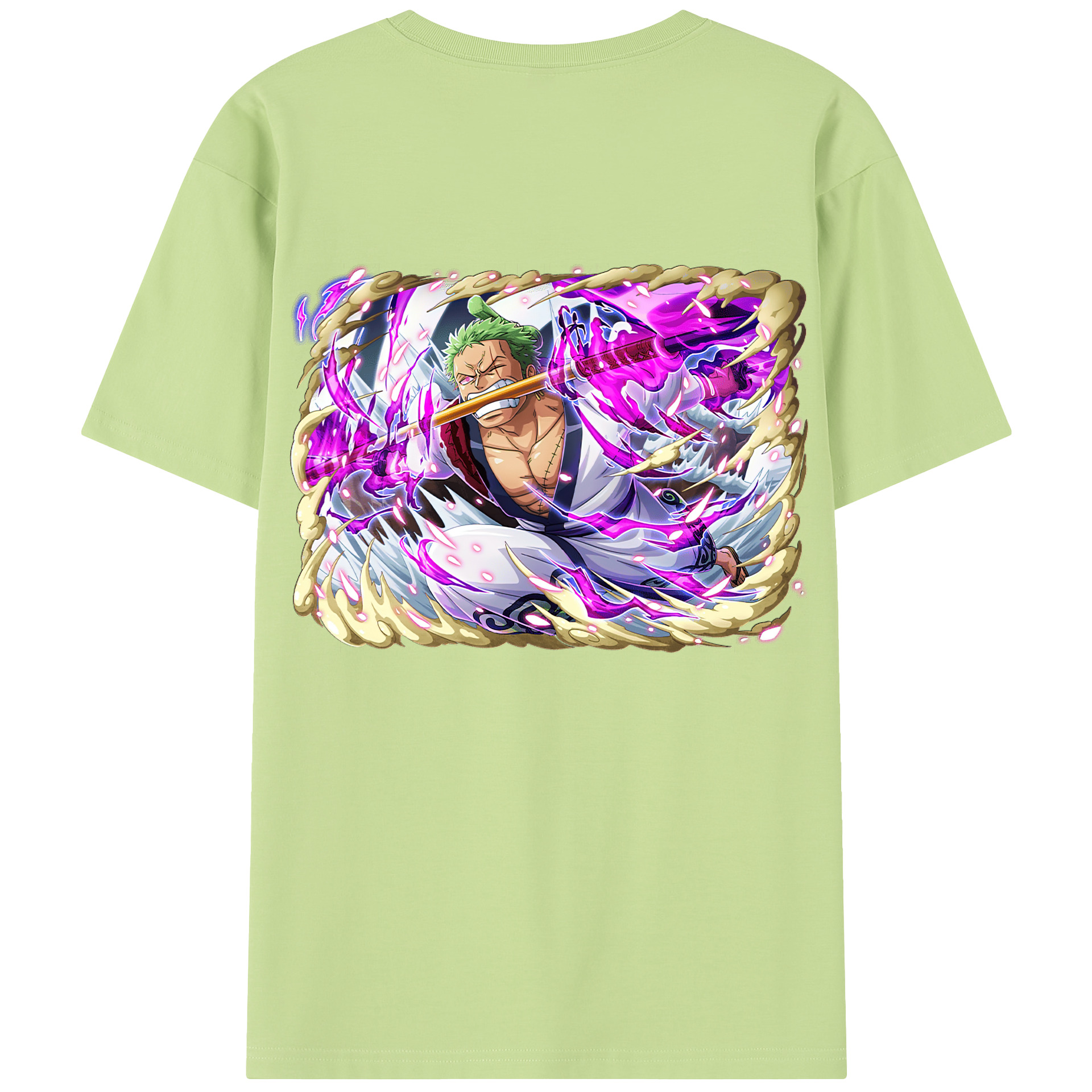 ワンピース ロロノア・ゾロ ONE PIECE Roronoa Zoro 綿100％半袖Tシャツ（背面プリント）